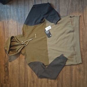 NWT Men's Volcom XL "Divided Pull-Over Hoodie" in "Service Green Colors"